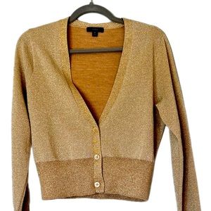 J Crew Merino Wool Cardigan Sweater Gold Sz Medium